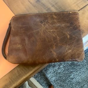 Oversized Patricia Nash leather wristlet